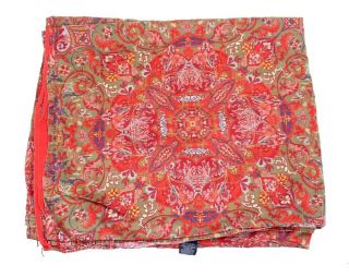 Vtg Ralph Lauren Queen Flat Sheet Galahad Aragon Gweneivere Red W/ Pillow Cases