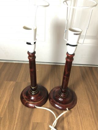 Mid Century Vintage Wooden Table Lamp Bases X 2