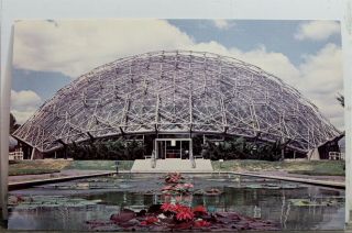 Missouri Mo St Louis Botanical Garden Climatron Lily Pools Postcard Old Vintage