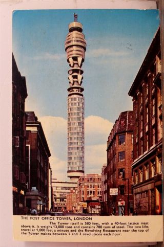 United Kingdom London England Post Office Tower Postcard Old Vintage Card View