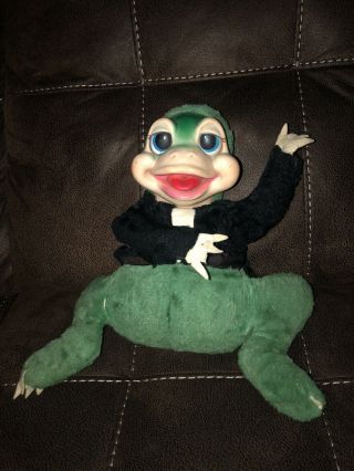 Htf Vintage Rubber Faced Rushton Frog - Plush Rubber Face - Worn/loved