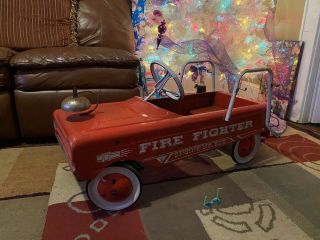 Vintage Amf Fire Fighter Engine No.  505 Fire Truck Pedal Car.  All