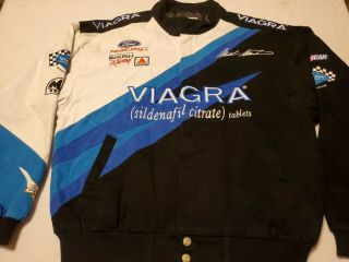 Vintage Mark Martin Viagra Roush Racing Large Jacket Jh Design Rare Nascar