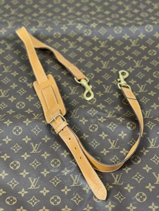 Louis Vuitton Vintage Brown Leather Cross Body Luggage Shoulder Strap