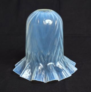 A Wonderful Antique Victorian Moulded Vaseline Glass Oil Lamp Shade