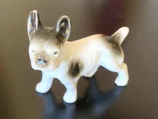 Vintage Black And White Dog Porcelain China Figurine,  Made In Japan
