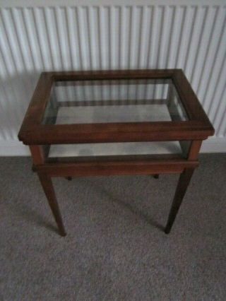Antique Mahogany Bijouterie Display Cabinet Table