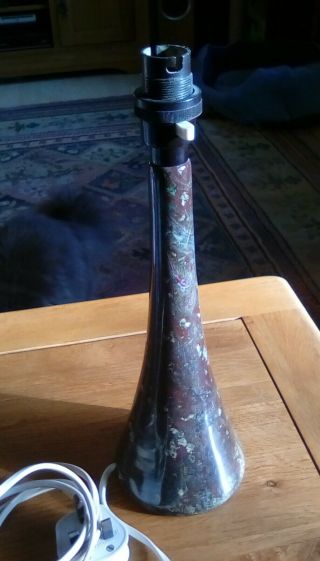 Large Vintage Cornish Serpentine Lamp
