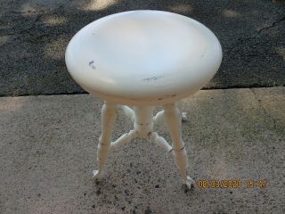 Vintage Round Piano Stool - Claw Feet W/ Glass Balls - - Lpr4 - - Pick Up Only