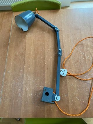 Vintage Memlite Industrial Factory Machinists 3 Arm Bench Lamp Grey