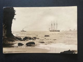 Vintage Real Photo Postcard - Ships In Coos Bay Bar - Unposted