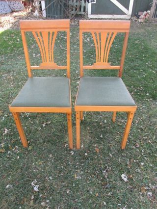 Vintage Leg O Matic Folding Chairs Pair Camper Rv Airstream Studio Apartment