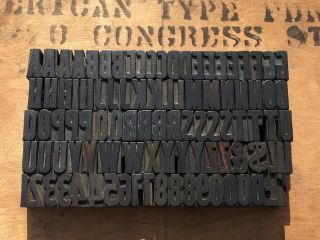 Antique Vtg Wood Letterpress Print Type Block A - Z Alphabet Letters ’s Set