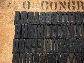 Antique VTG Wood Letterpress Print Type Block A - Z Alphabet Letters ’s Set 2
