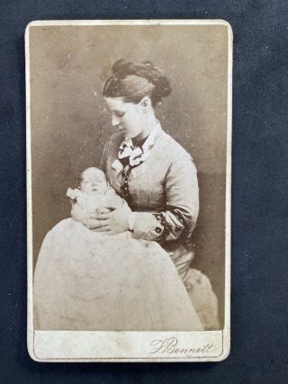 Victorian Carte De Visite Cdv Sleeping Baby Affectionate Mum: Bennett: Worcester