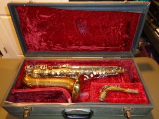 Vintage Alexandre Alto Saxophone W/ Case School Band Student Made In Italy
