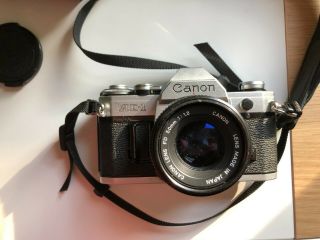 Vintage Canon Ae - 1 35mm Slr Film Camera W 50mm 1.  4 Lens
