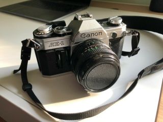 Vintage Canon AE - 1 35mm SLR Film Camera w 50mm 1.  4 lens 2