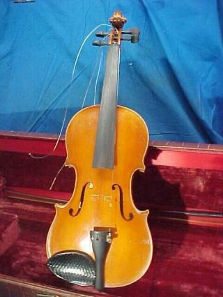 Vintage German Made Tiger Maple Violin W Bow,  Case