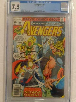 Avengers 166 Cgc 7.  5 White Pages Marvel Count Nefaria Appearance