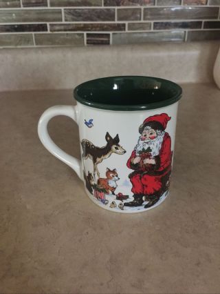Vintage 1991 Potpourri Press Kris Kringle Coffee Mug Christmas Santa Claus 3.  5 "