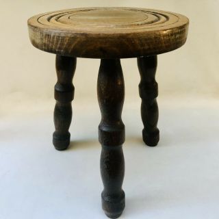 Vintage Traditional 3 Leg Wood Milking Stool Rustic Country Style Seating