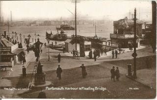 Portsmouth Harbour Floating Bridge Spithead Series Vintage Photo Postcard U5242