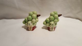 Vintage Anthropomorphic Fruit Grapes Salt And Pepper Shakers