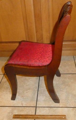 Vintage Duncan Phyfe Rose Back Mahogany Child ' s Side Chair Furniture 2