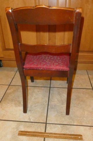 Vintage Duncan Phyfe Rose Back Mahogany Child ' s Side Chair Furniture 3