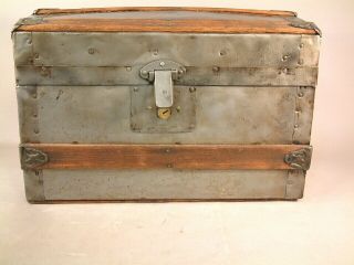 Restored Antique Victorian Doll Dome Top Trunk Plus 27 Items Doll Clothing Look