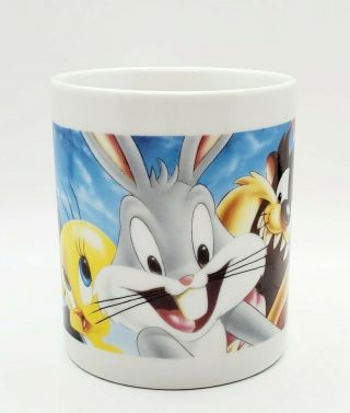 Vintage 1996 Warner Bros Coffee Mug Cup Looney Tunes Tweety Bird Bugs Bunny