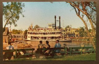Disneyland Anaheim Vintage Postcard – Mark Twain – Nostalgic Ride C - 2