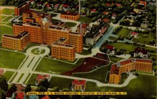 Vintage Postcard - Aerial View,  Us Marine Hospital,  Stapleton,  Staten Island,  Ny Bk23