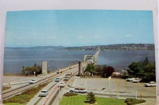 Washington Wa Seattle Lake Floating Bridge Postcard Old Vintage Card View Postal