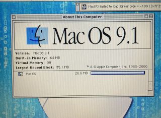 VIntage Apple Powerbook 1400C active matrix 133 64 Megs RAM 750 Meg HD OS 9.  1 3