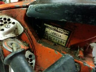 Vintage Homelite E - Z Automatic Chainsaw with 16 