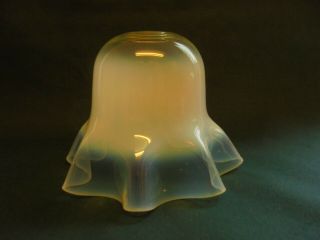 Antique Vaseline Glass Pendant Lamp Shade Arts Crafts Opalescent Light