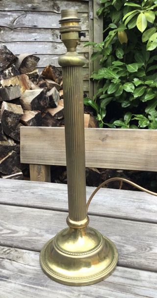 Old Vintage Antique Brass Corinthian Column Table Lamp 14” Tall
