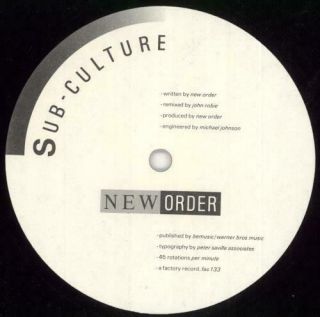 Order Sub - Culture 12 " Vinyl Single Record (maxi) Uk Fac133 Factory 1985