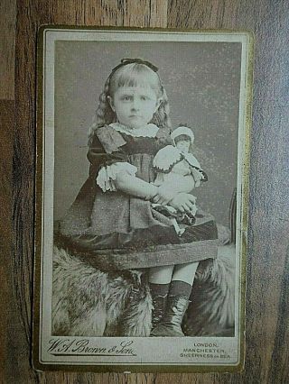 Antique 1870/80s Cdv Photograph Of Child With Doll.