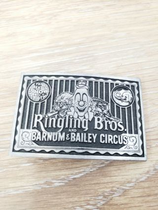 Vintage Ringling Bros.  And Barnum &bailey Circus Belt Buckle Solid Pewter