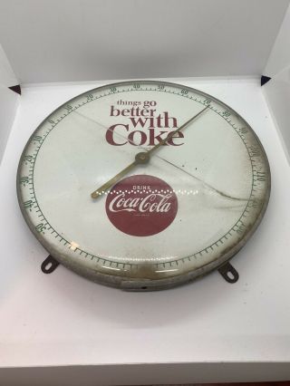 Vintage 1950s Drink Coca Cola Thermometer Things Go Better With Coke Advertising