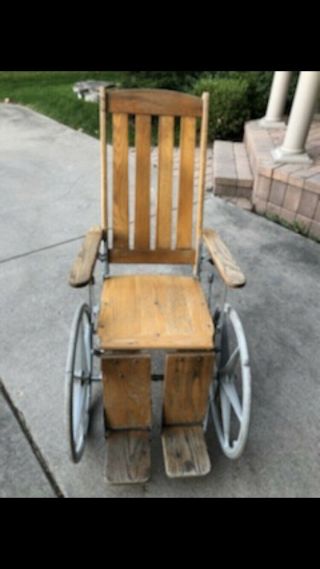 antique wooden wheelchair 2