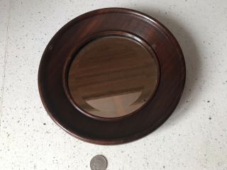 Small Round Antique Solid Walnut Or Oak Darwood