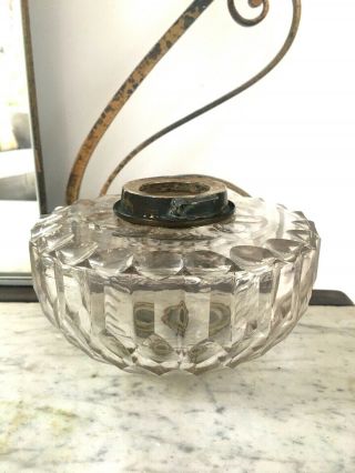 A Antique Baccarat Glass Oil Lamp Font Hinks & Sons