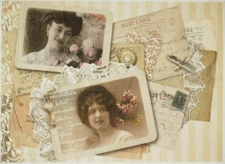 Rice Paper For Decoupage Decopatch Scrapbook Craft Sheet Vintage Old Postcards