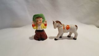 Vintage Cowboy With Horse Salt And Pepper Shakers