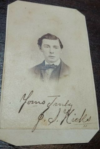 Signed Cdv Of Young Union Soldier From Philadelphia,  Pa.  Who Deserted