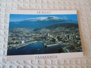 Vintage Colour Postcard,  " Aerial Panorama,  Hobart,  Tasmania,  Australia " G
